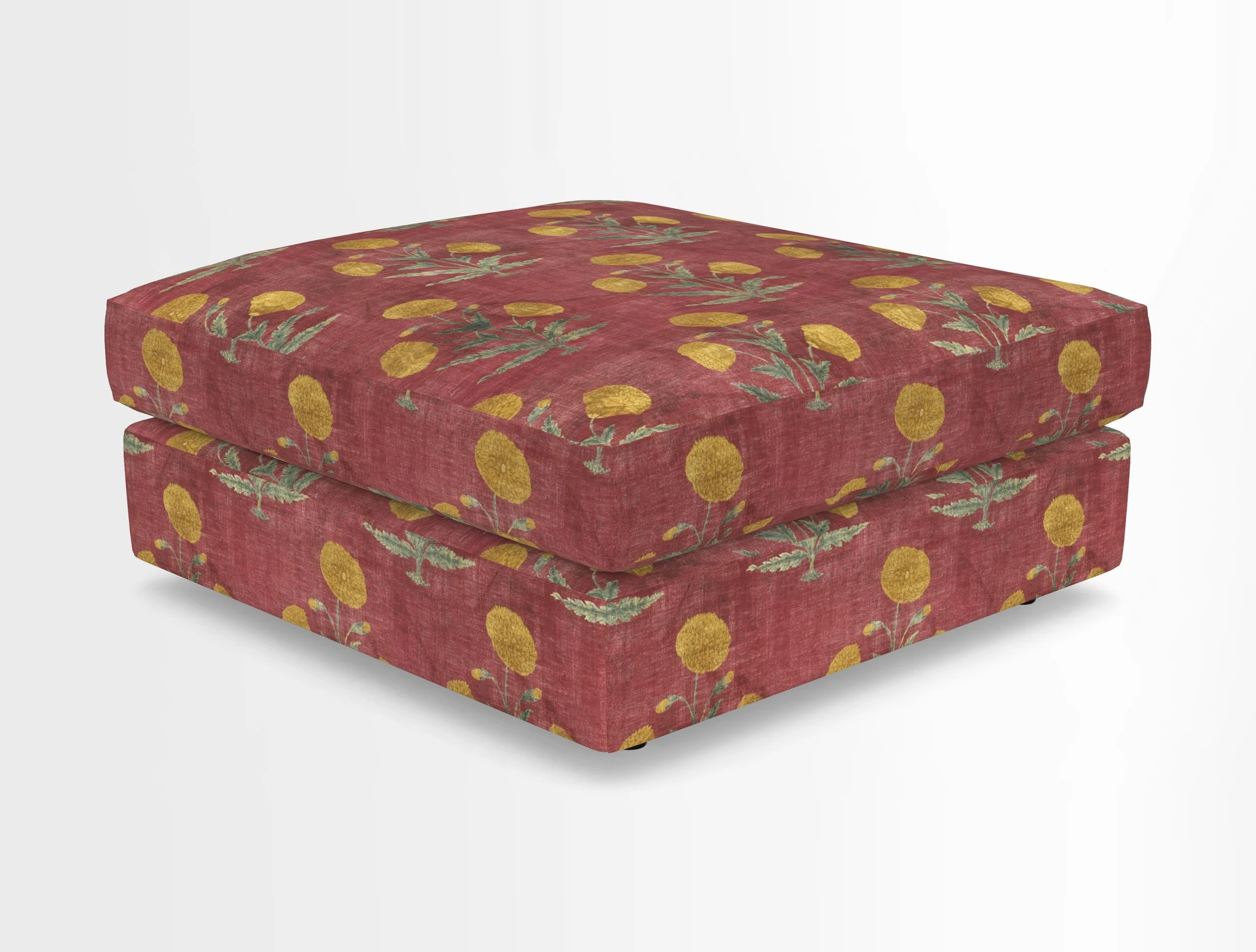 Slingsby fixed cover Footstool in Two Tone Plain Biscuit