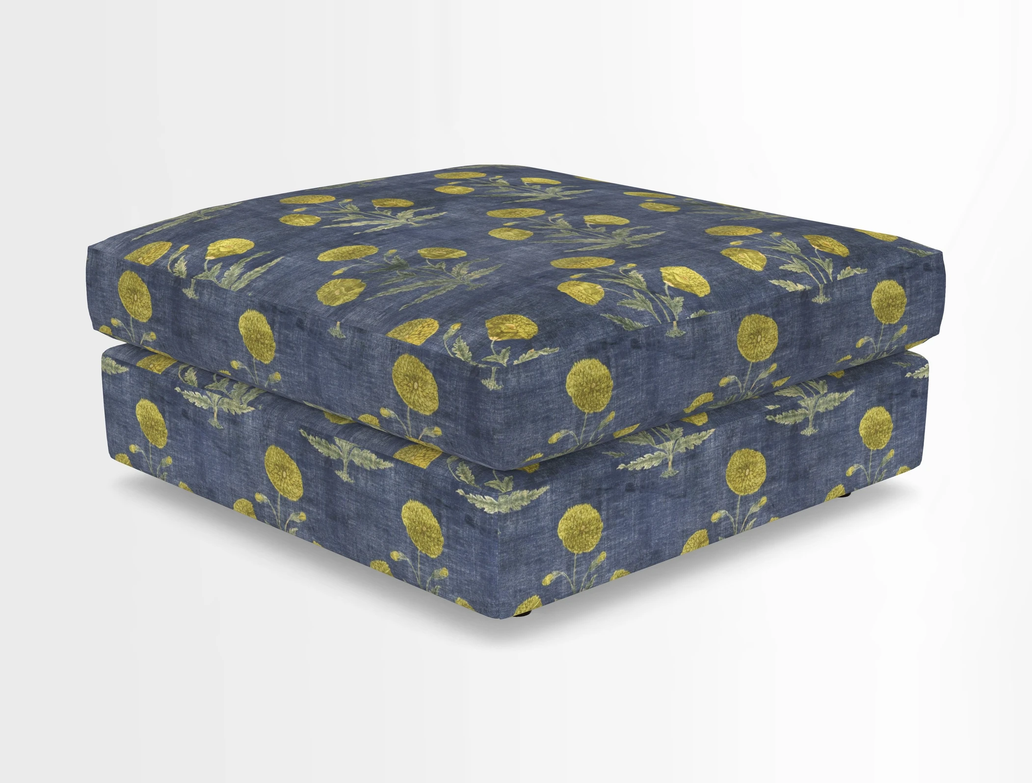Slingsby fixed cover Footstool in Two Tone Plain Biscuit