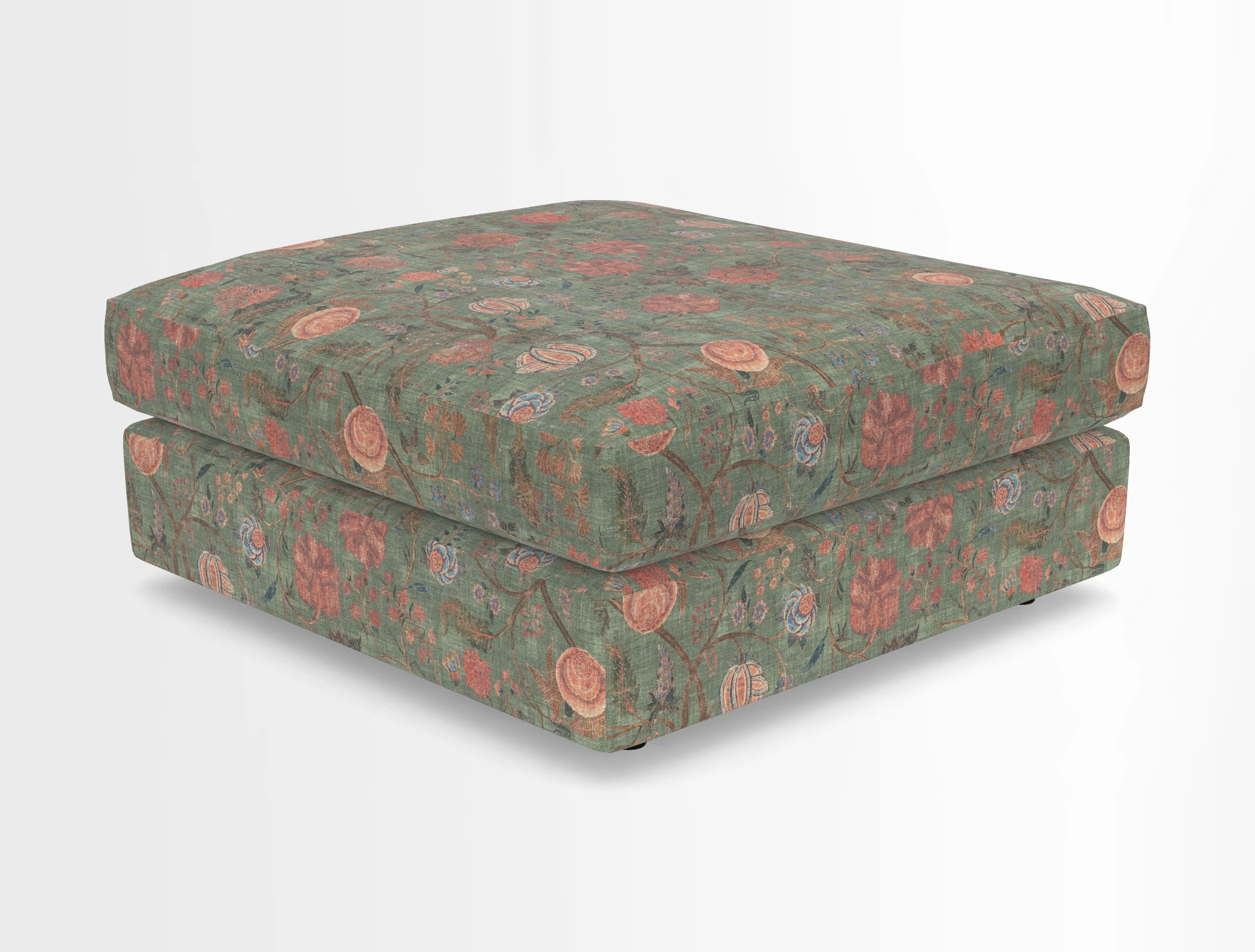Slingsby fixed cover Footstool in Two Tone Plain Biscuit