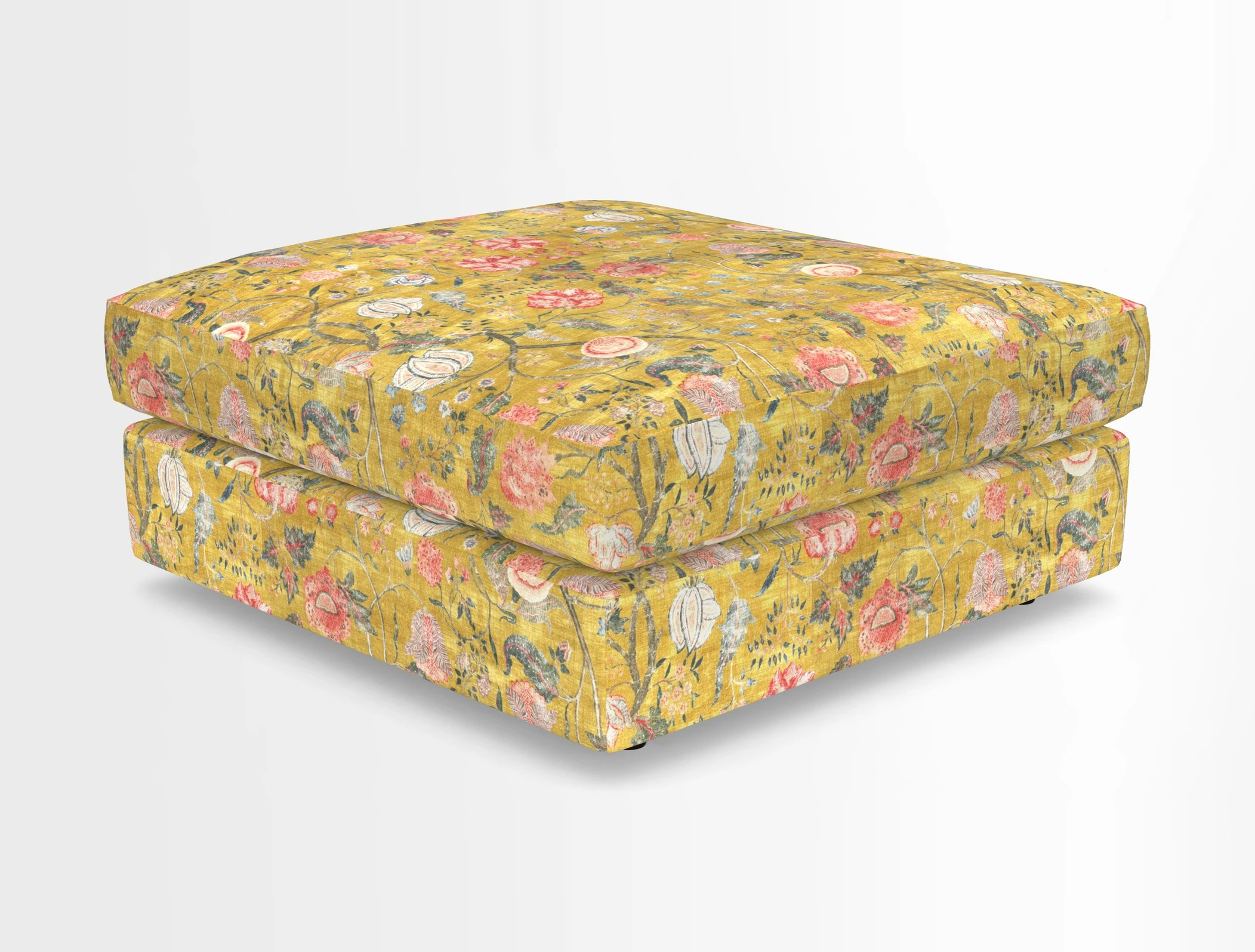 Slingsby fixed cover Footstool in Two Tone Plain Biscuit
