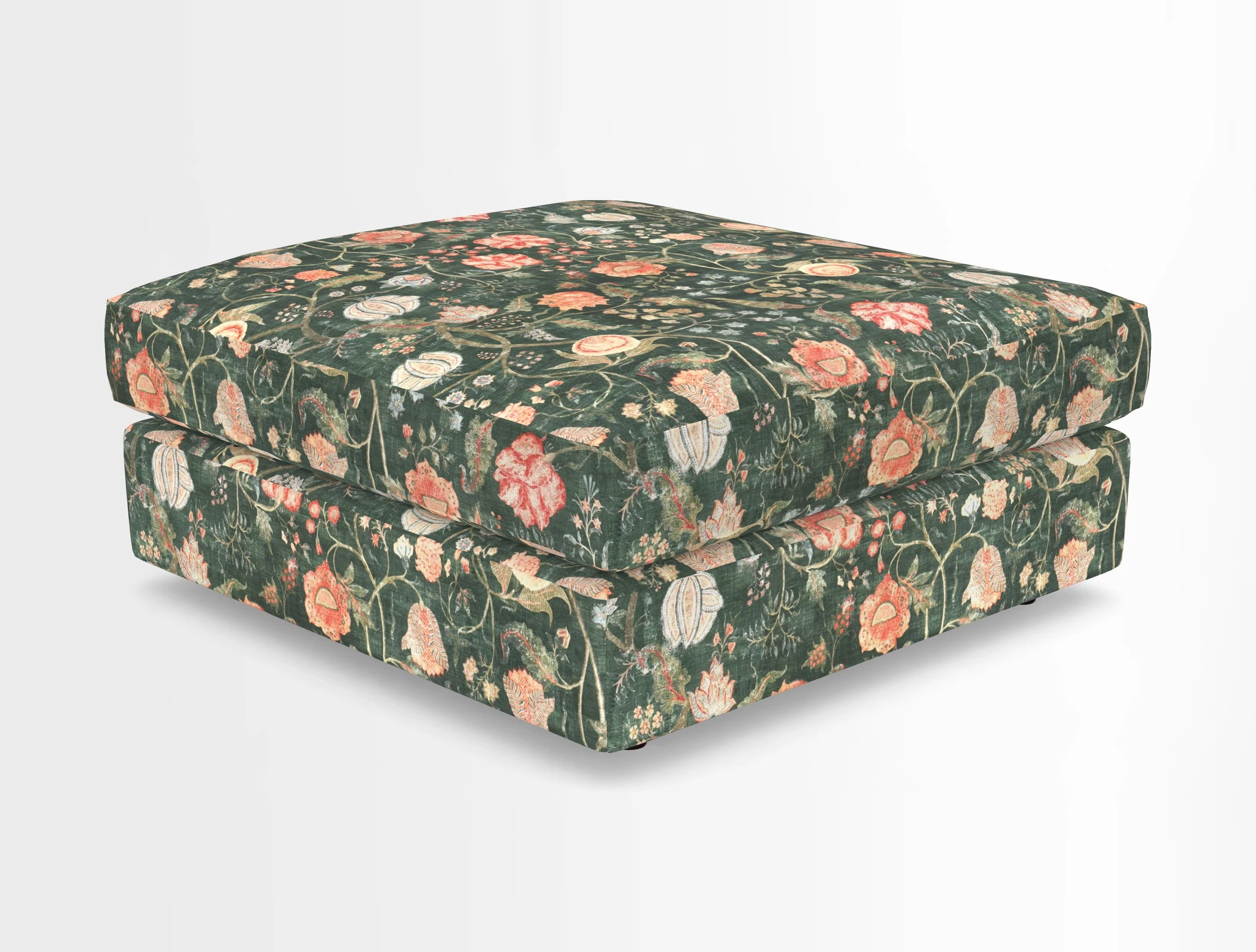 Slingsby fixed cover Footstool in Two Tone Plain Biscuit