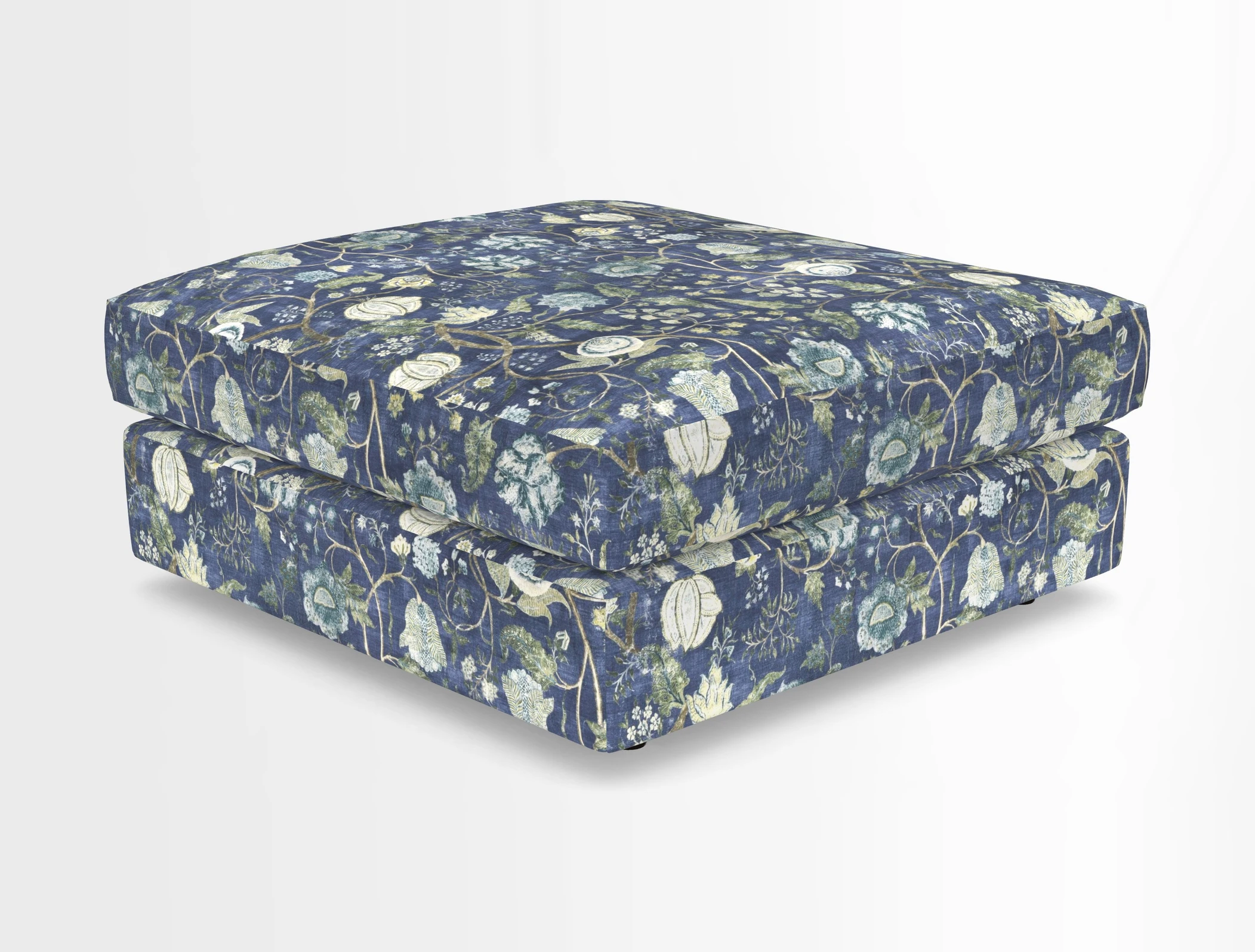 Slingsby fixed cover Footstool in Two Tone Plain Biscuit