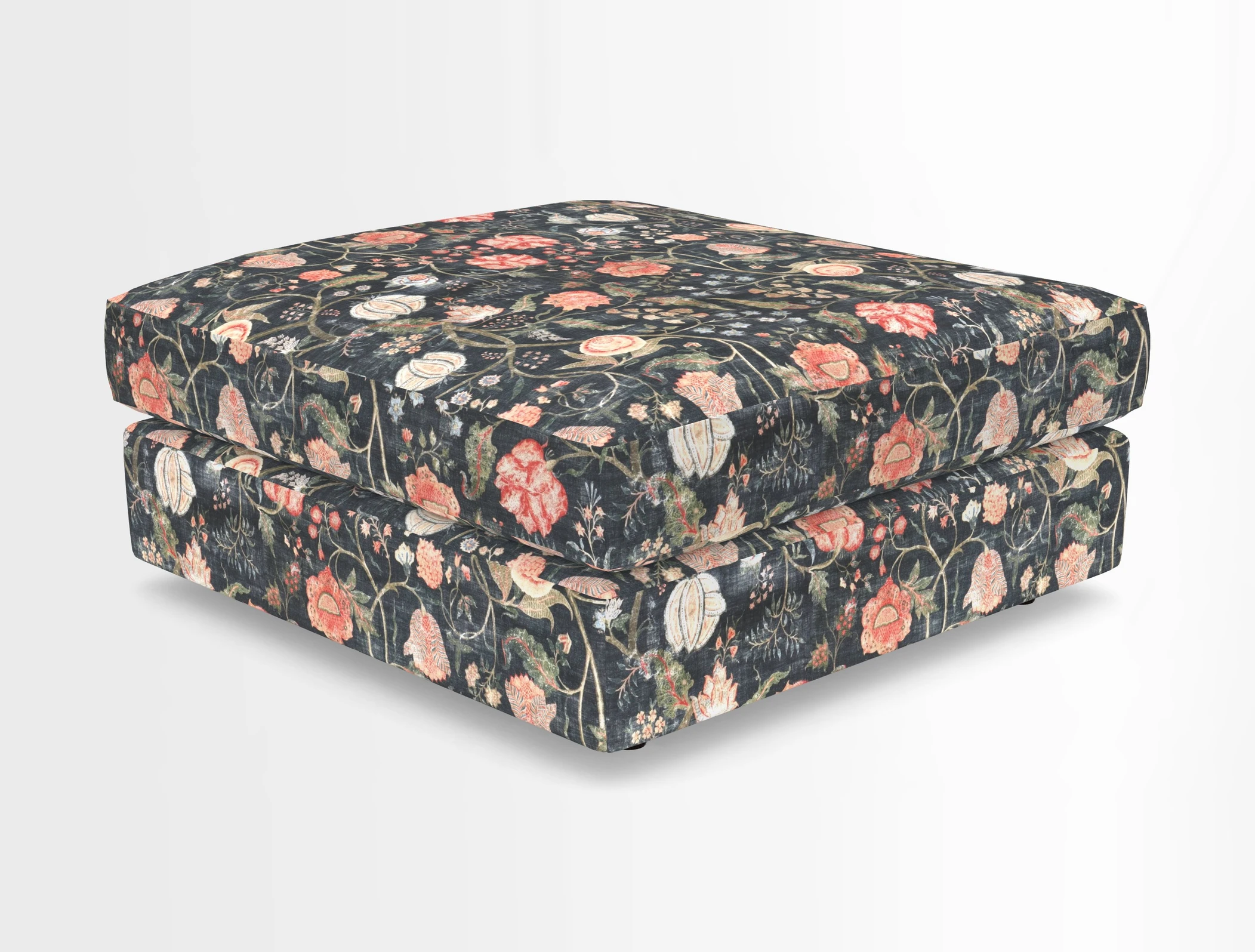 Slingsby fixed cover Footstool in Two Tone Plain Biscuit