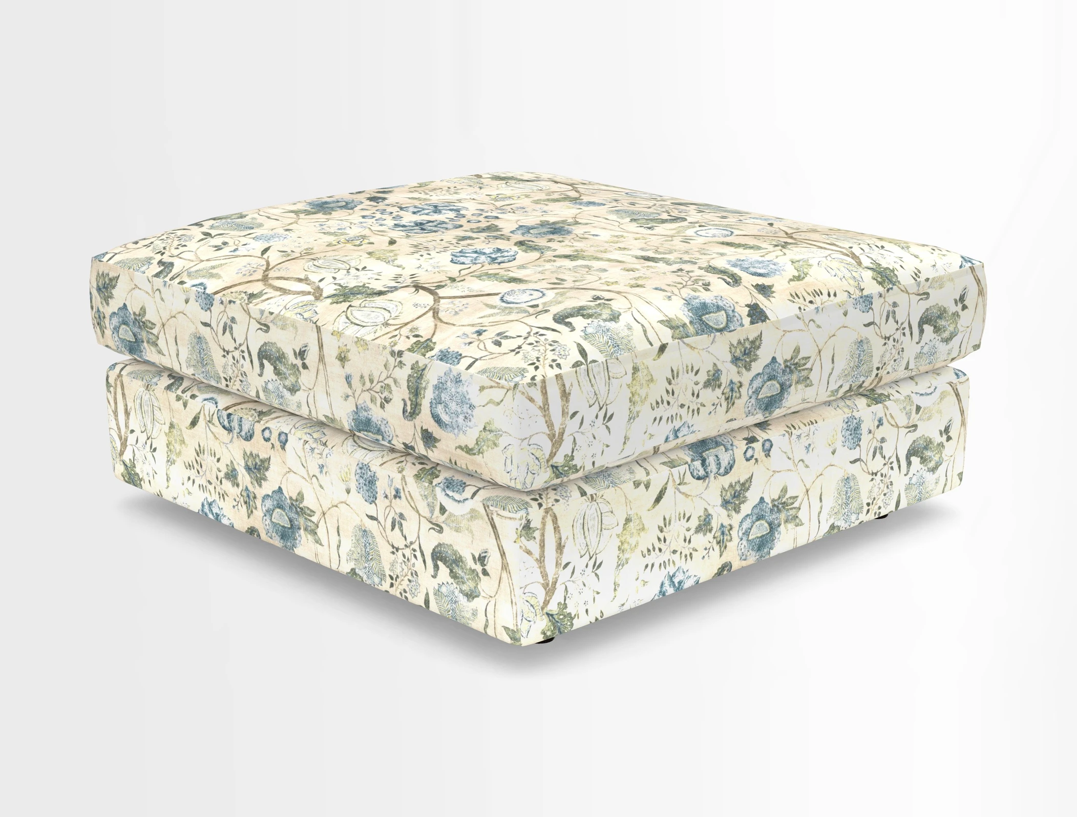 Slingsby fixed cover Footstool in Two Tone Plain Biscuit