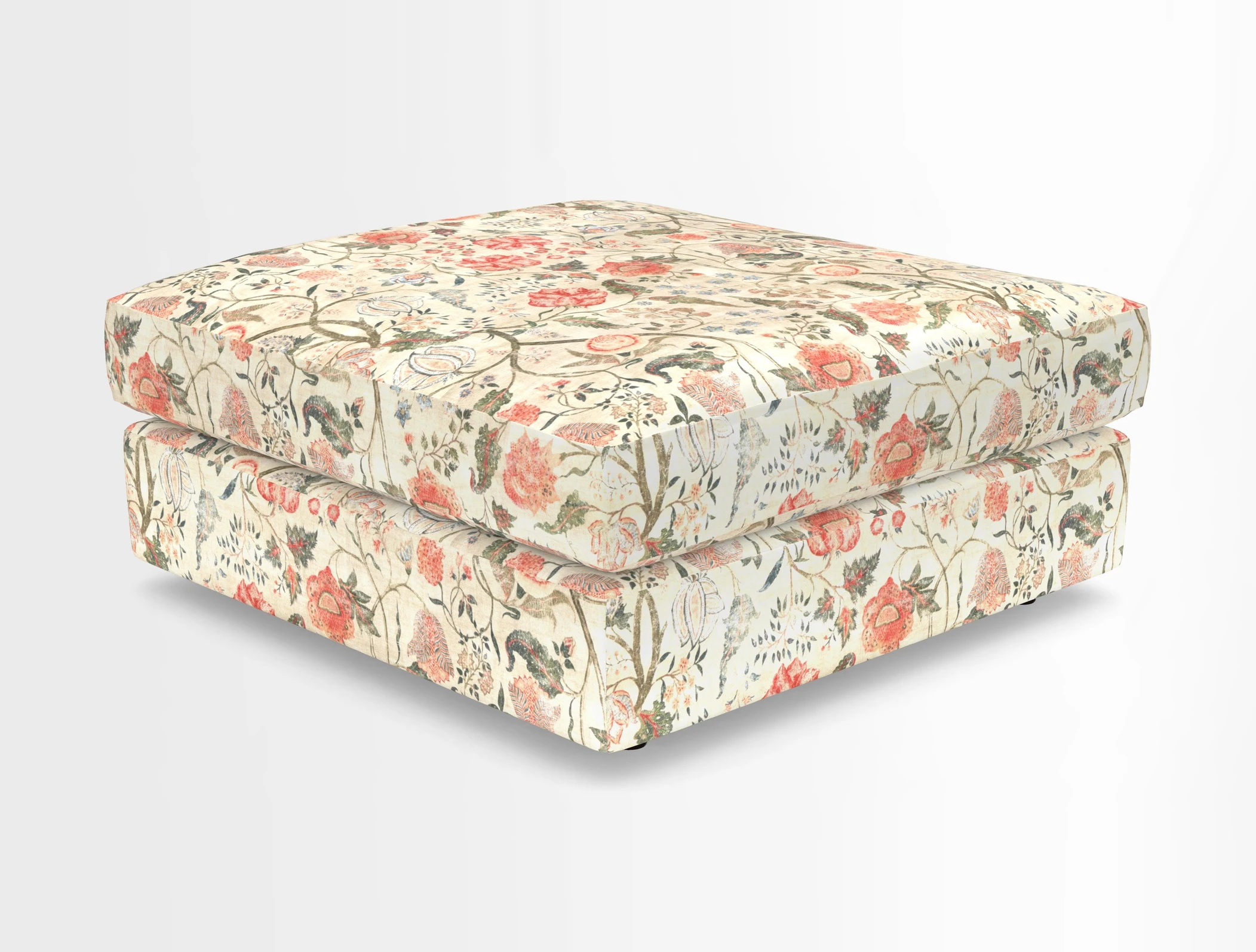 Slingsby fixed cover Footstool in Two Tone Plain Biscuit