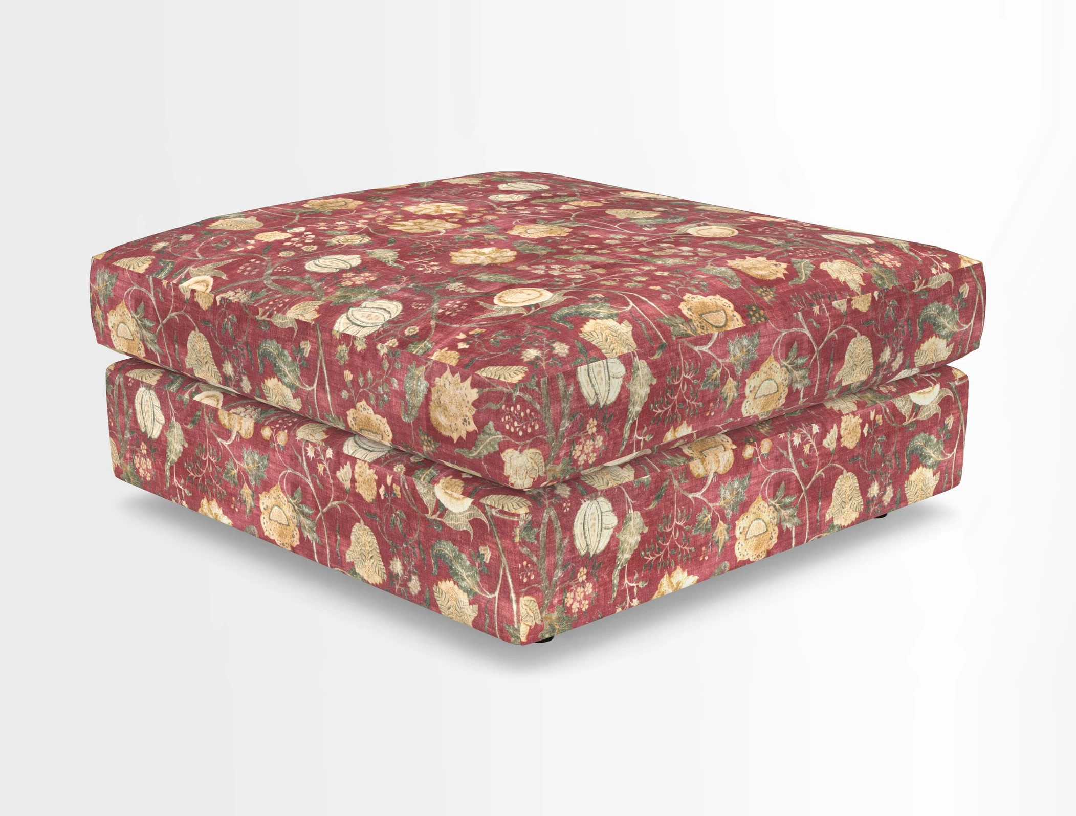 Slingsby fixed cover Footstool in Two Tone Plain Biscuit