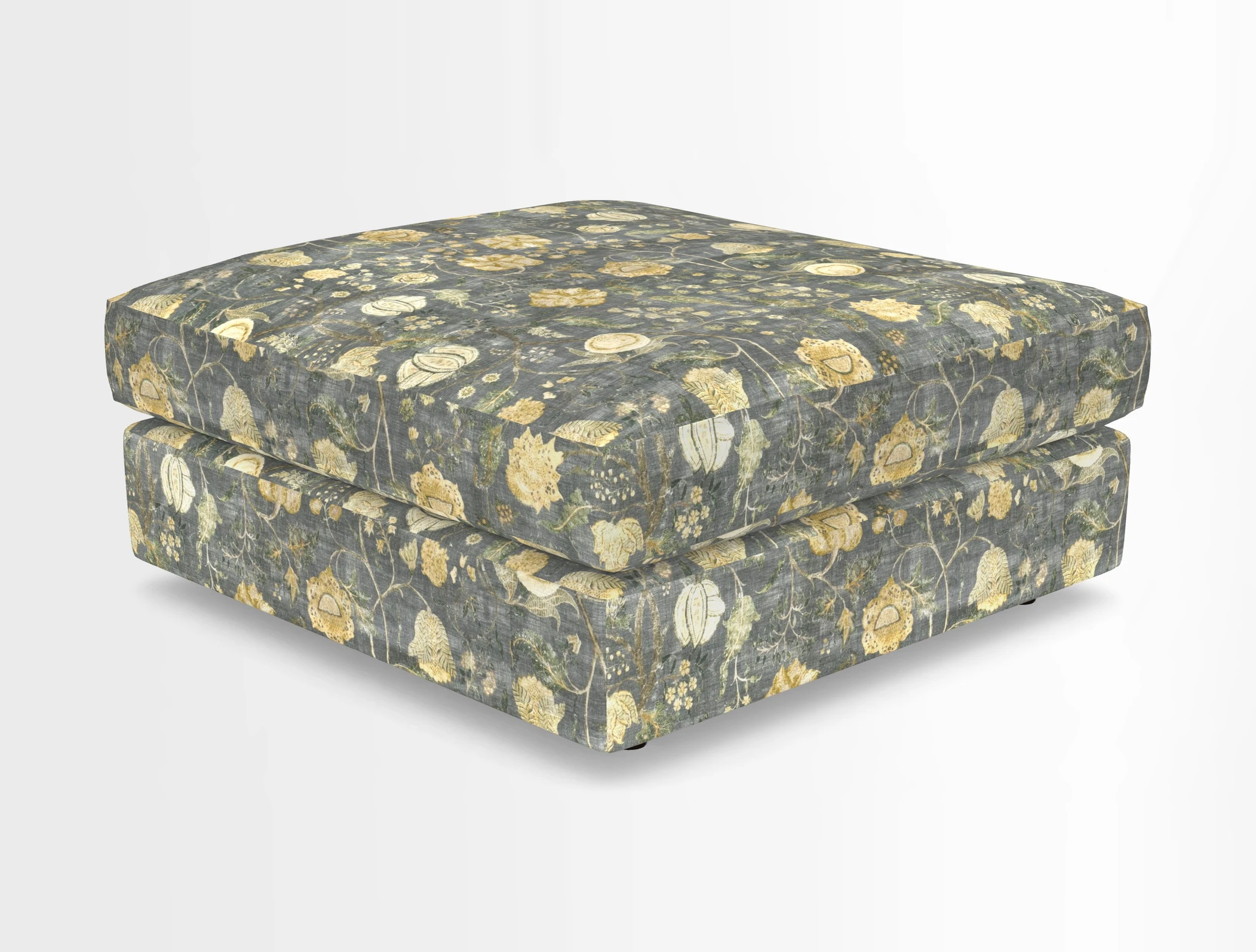 Slingsby fixed cover Footstool in Two Tone Plain Biscuit