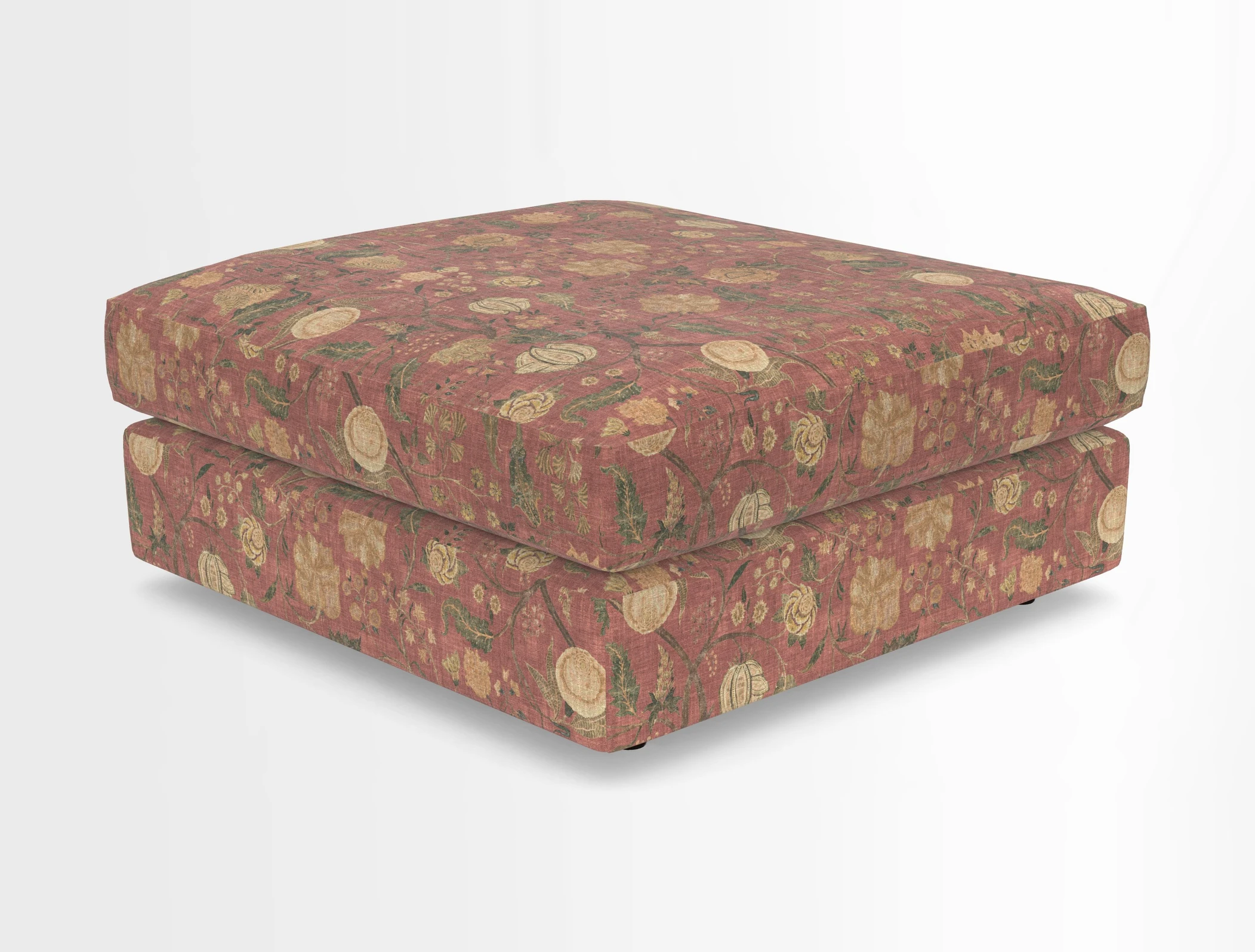 Slingsby fixed cover Footstool in Two Tone Plain Biscuit