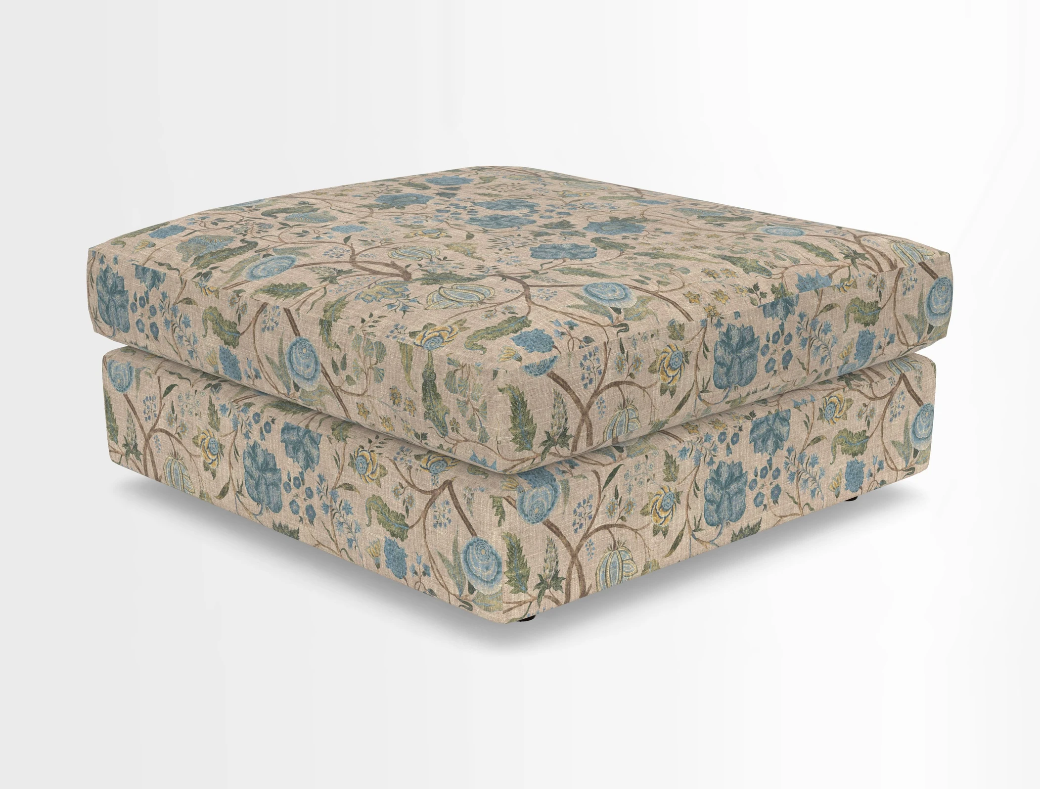 Slingsby fixed cover Footstool in Two Tone Plain Biscuit