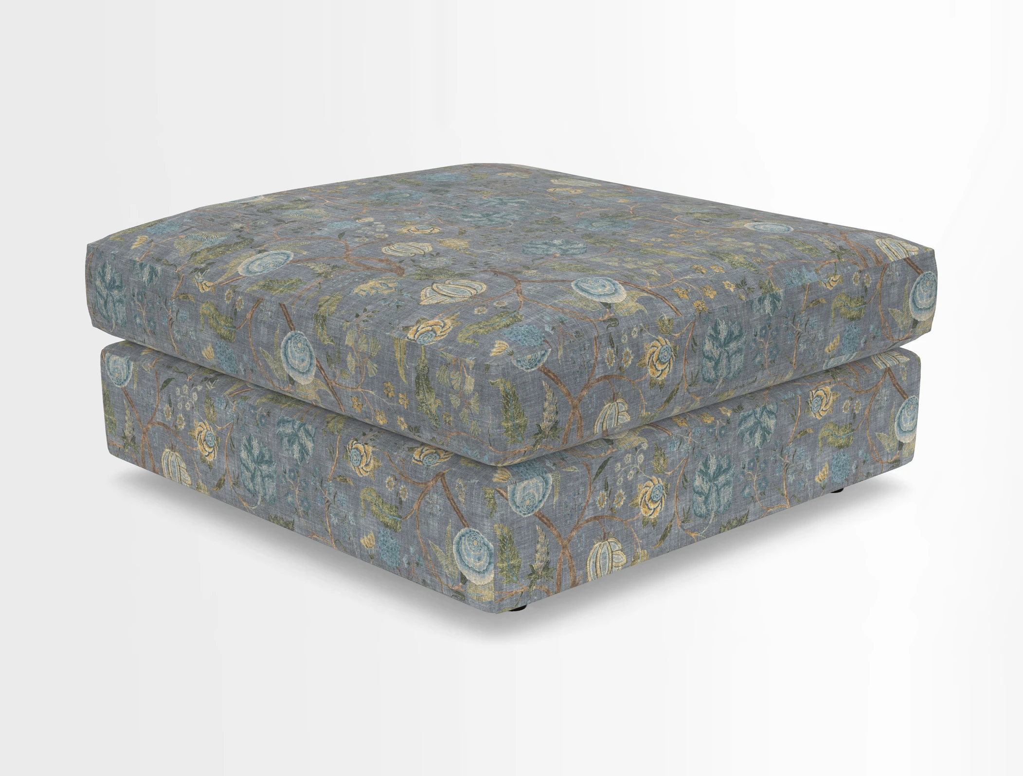 Slingsby fixed cover Footstool in Two Tone Plain Biscuit