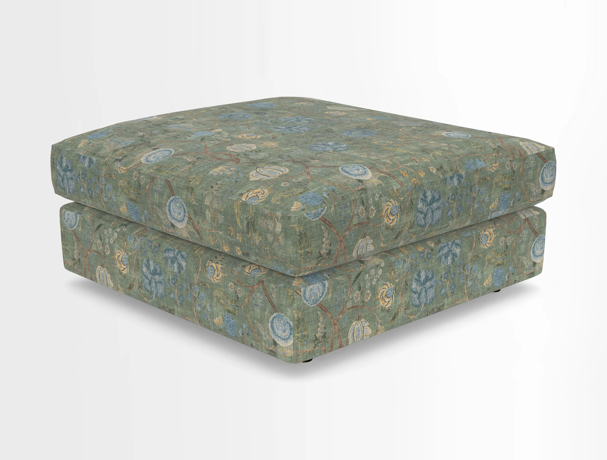 Slingsby fixed cover Footstool in Two Tone Plain Biscuit