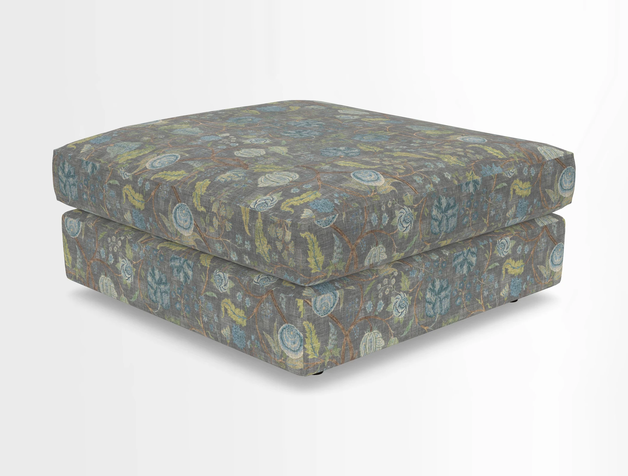 Slingsby fixed cover Footstool in Two Tone Plain Biscuit
