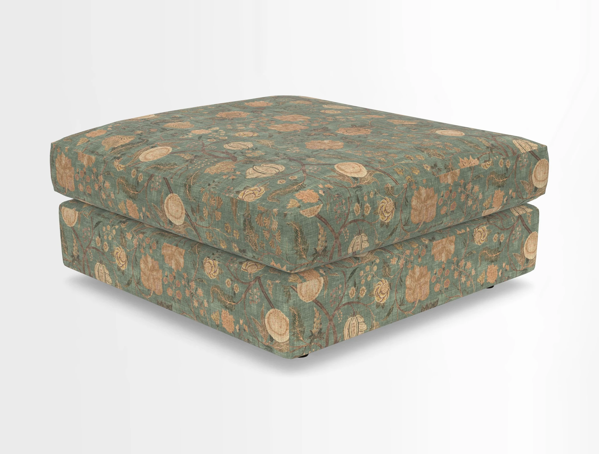 Slingsby fixed cover Footstool in Two Tone Plain Biscuit