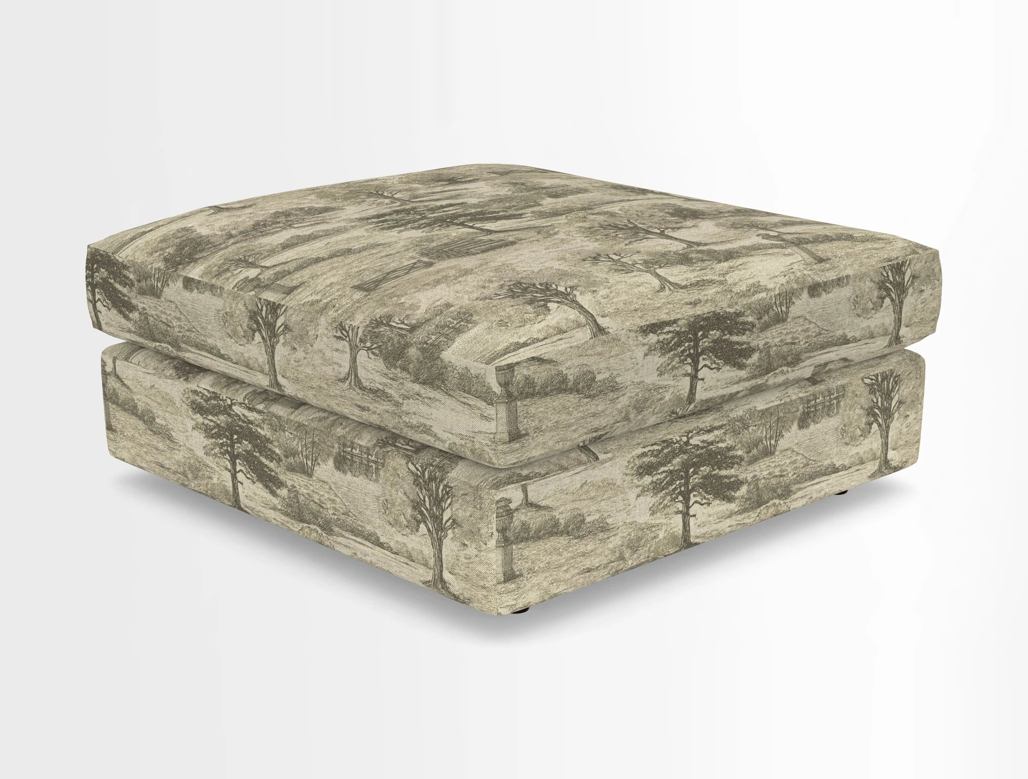 Slingsby fixed cover Footstool in Two Tone Plain Biscuit