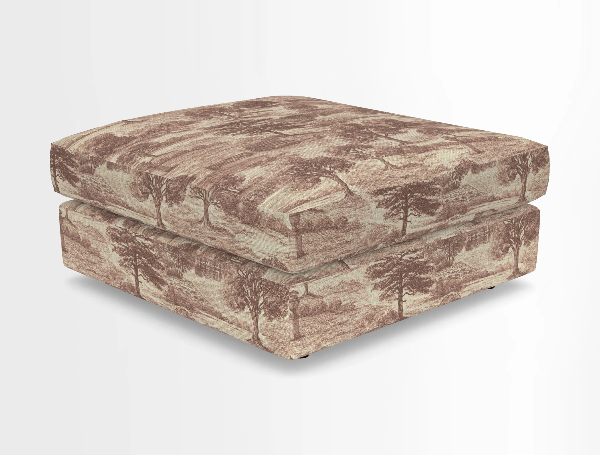 Slingsby fixed cover Footstool in Two Tone Plain Biscuit