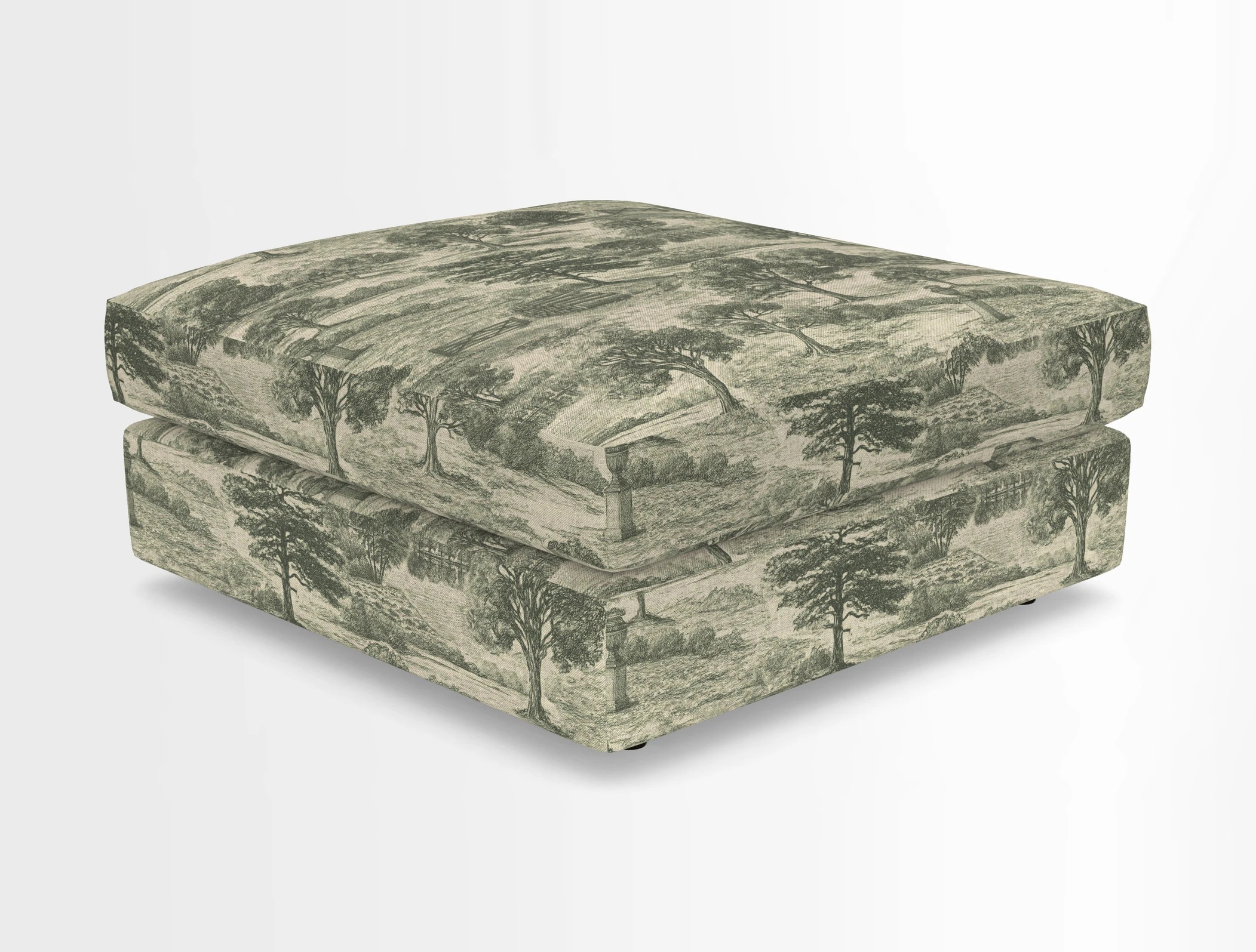 Slingsby fixed cover Footstool in Two Tone Plain Biscuit