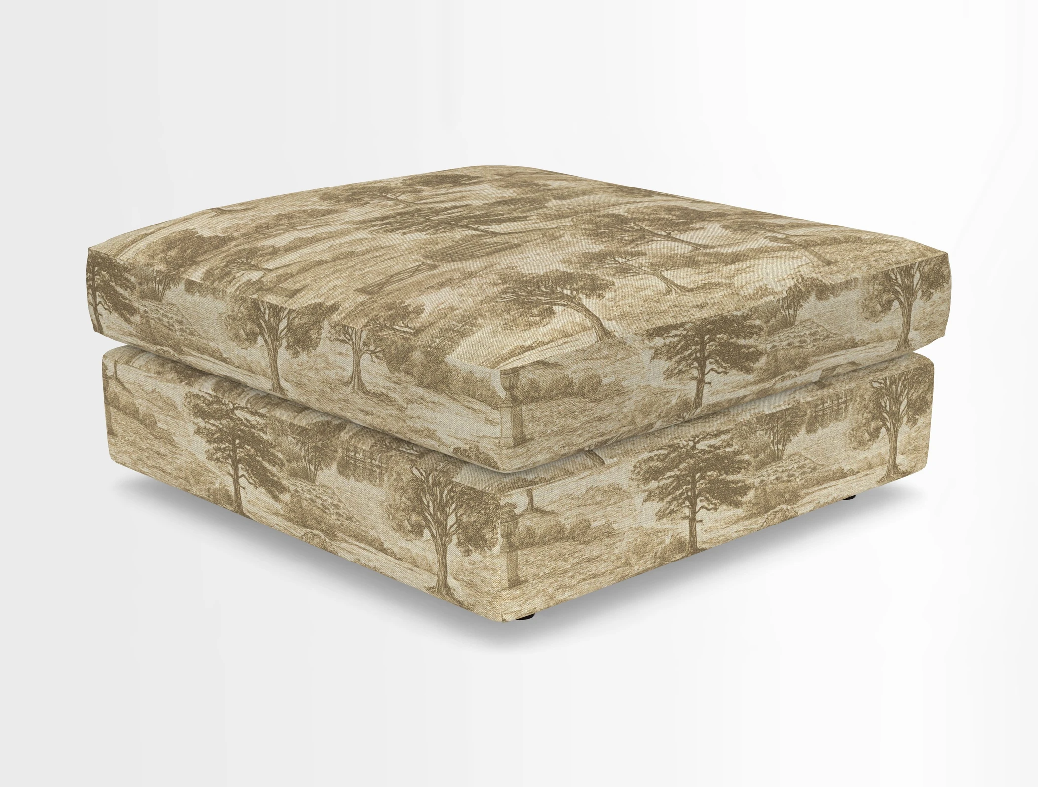 Slingsby fixed cover Footstool in Two Tone Plain Biscuit