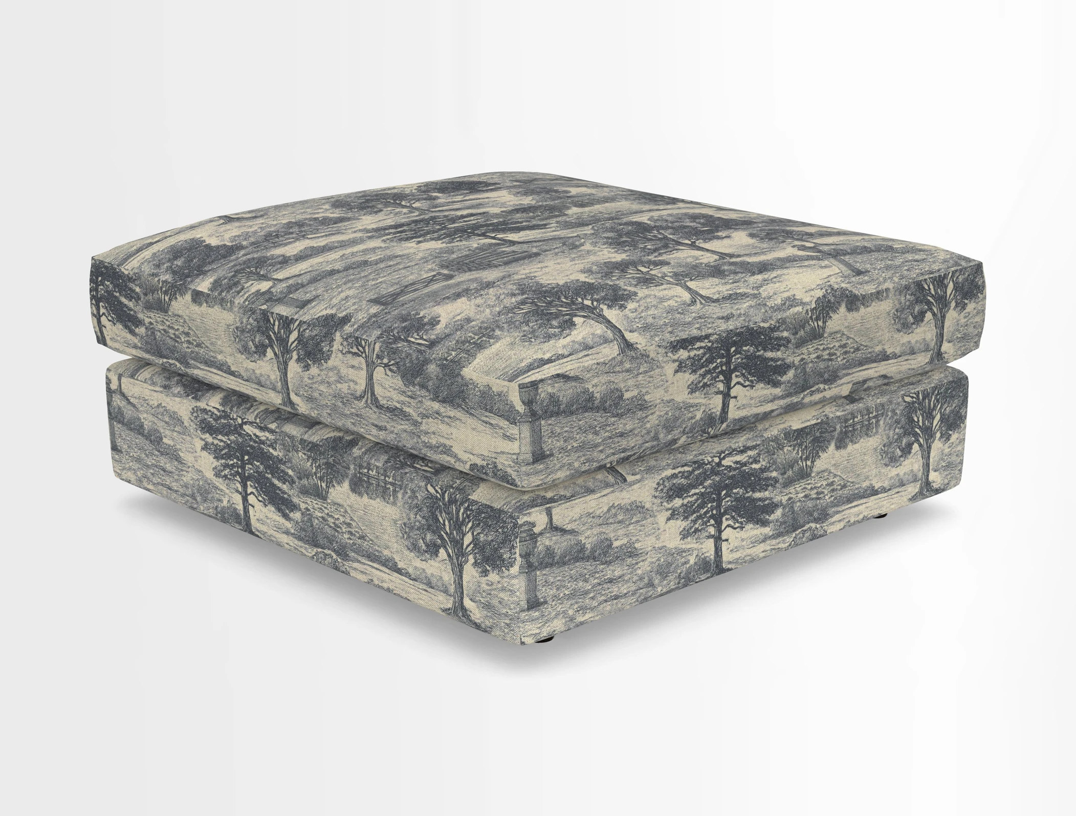 Slingsby fixed cover Footstool in Two Tone Plain Biscuit