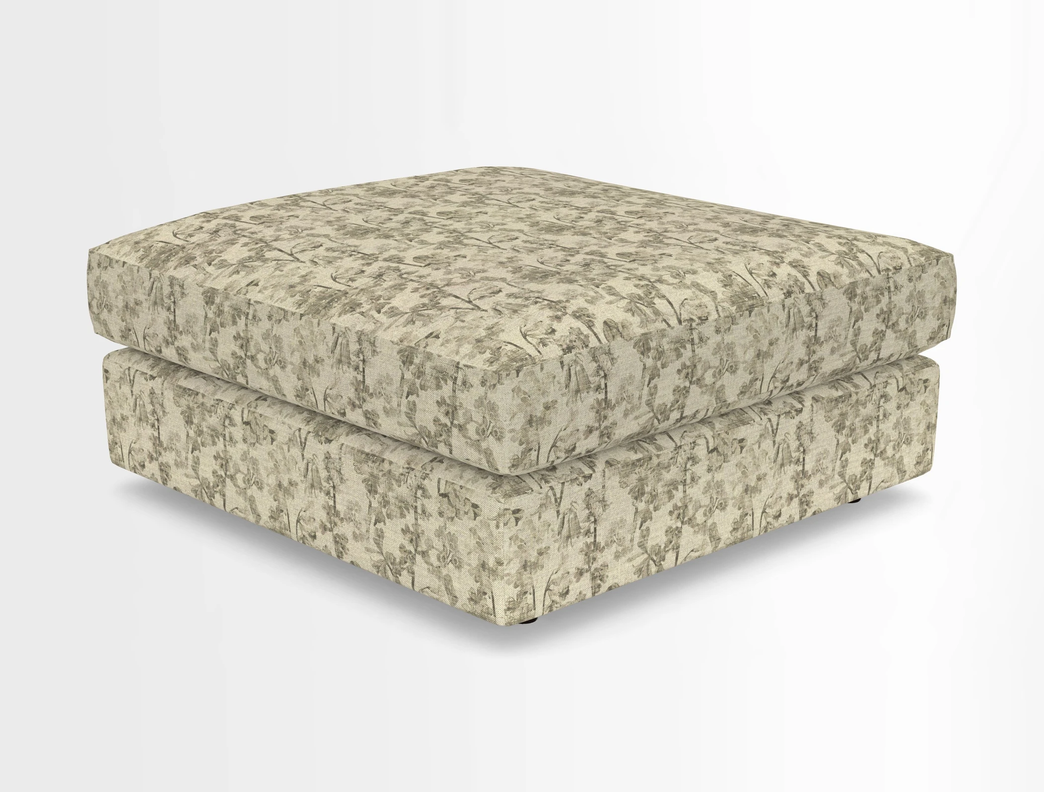 Slingsby fixed cover Footstool in Two Tone Plain Biscuit