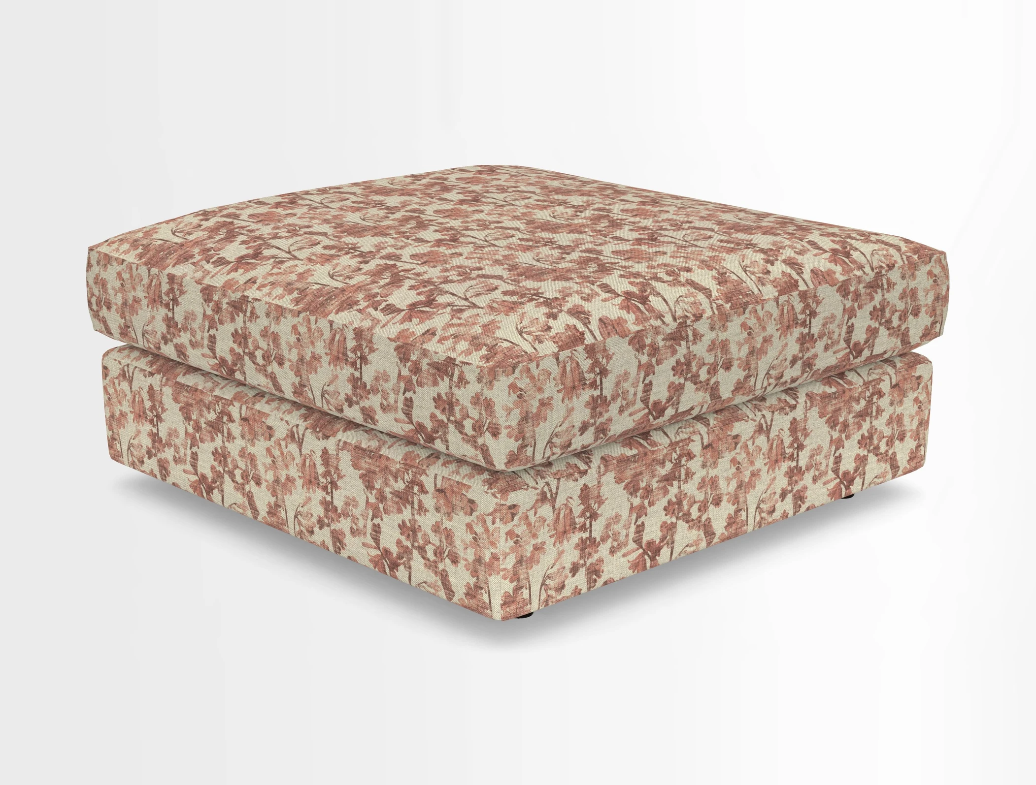 Slingsby fixed cover Footstool in Two Tone Plain Biscuit