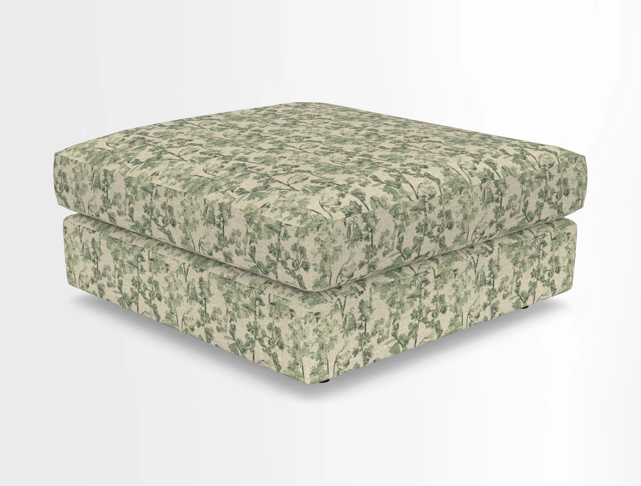 Slingsby fixed cover Footstool in Two Tone Plain Biscuit