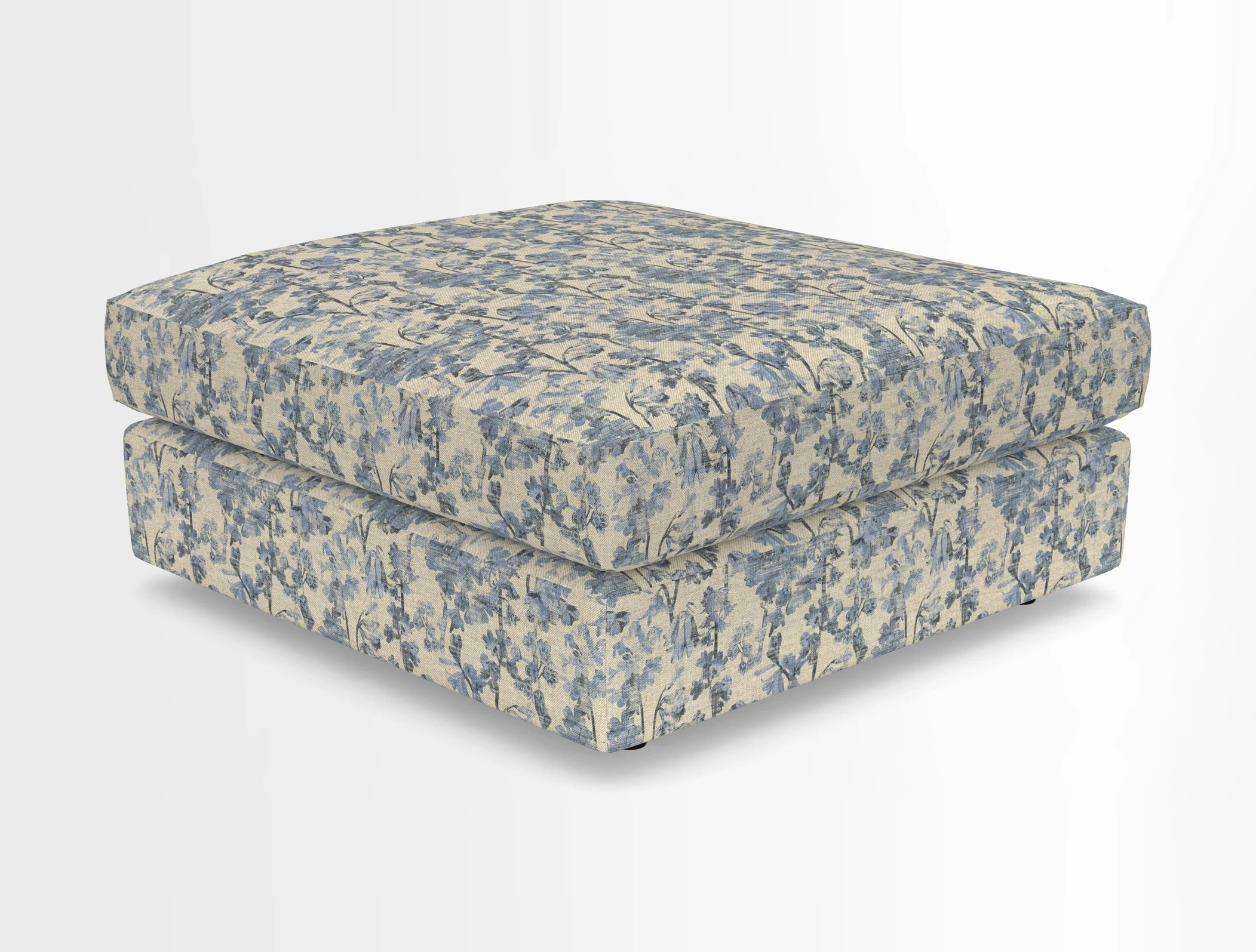 Slingsby fixed cover Footstool in Two Tone Plain Biscuit