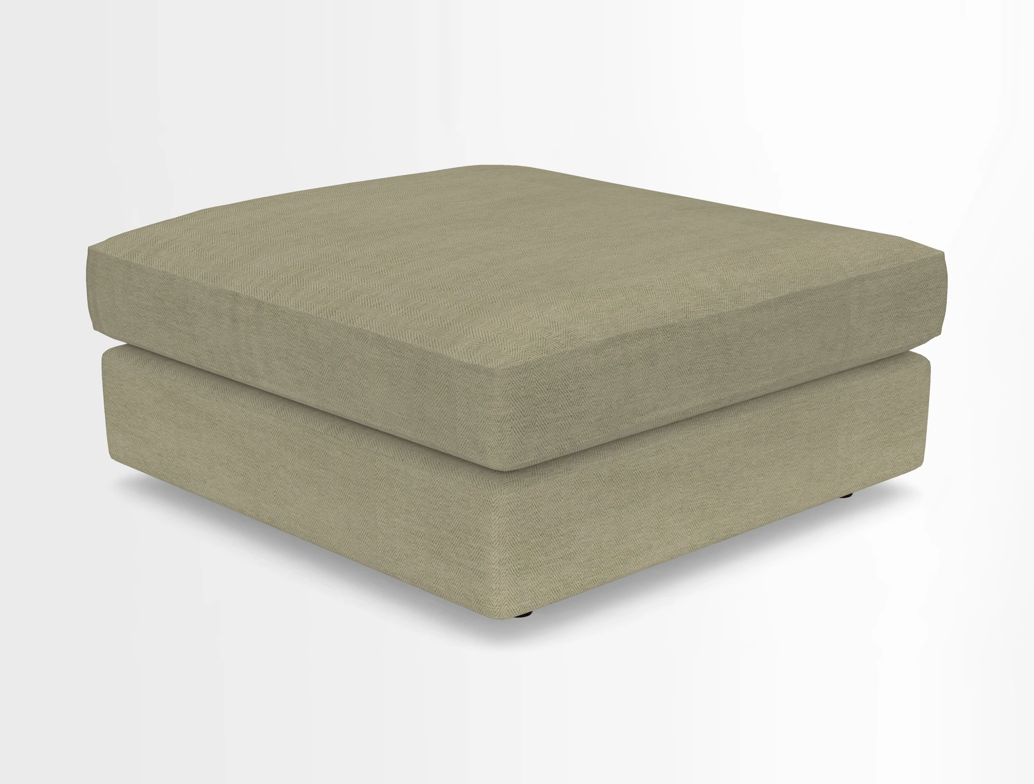 Slingsby fixed cover Footstool in Two Tone Plain Biscuit