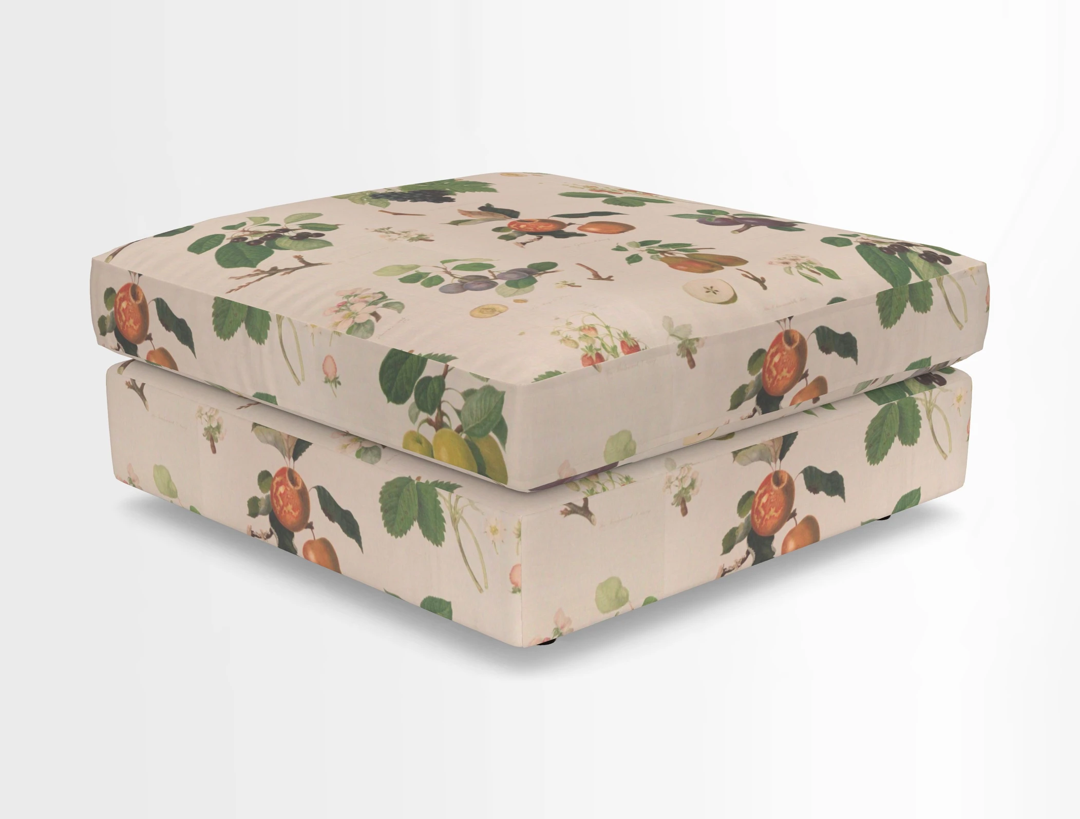 Slingsby fixed cover Footstool in Two Tone Plain Biscuit