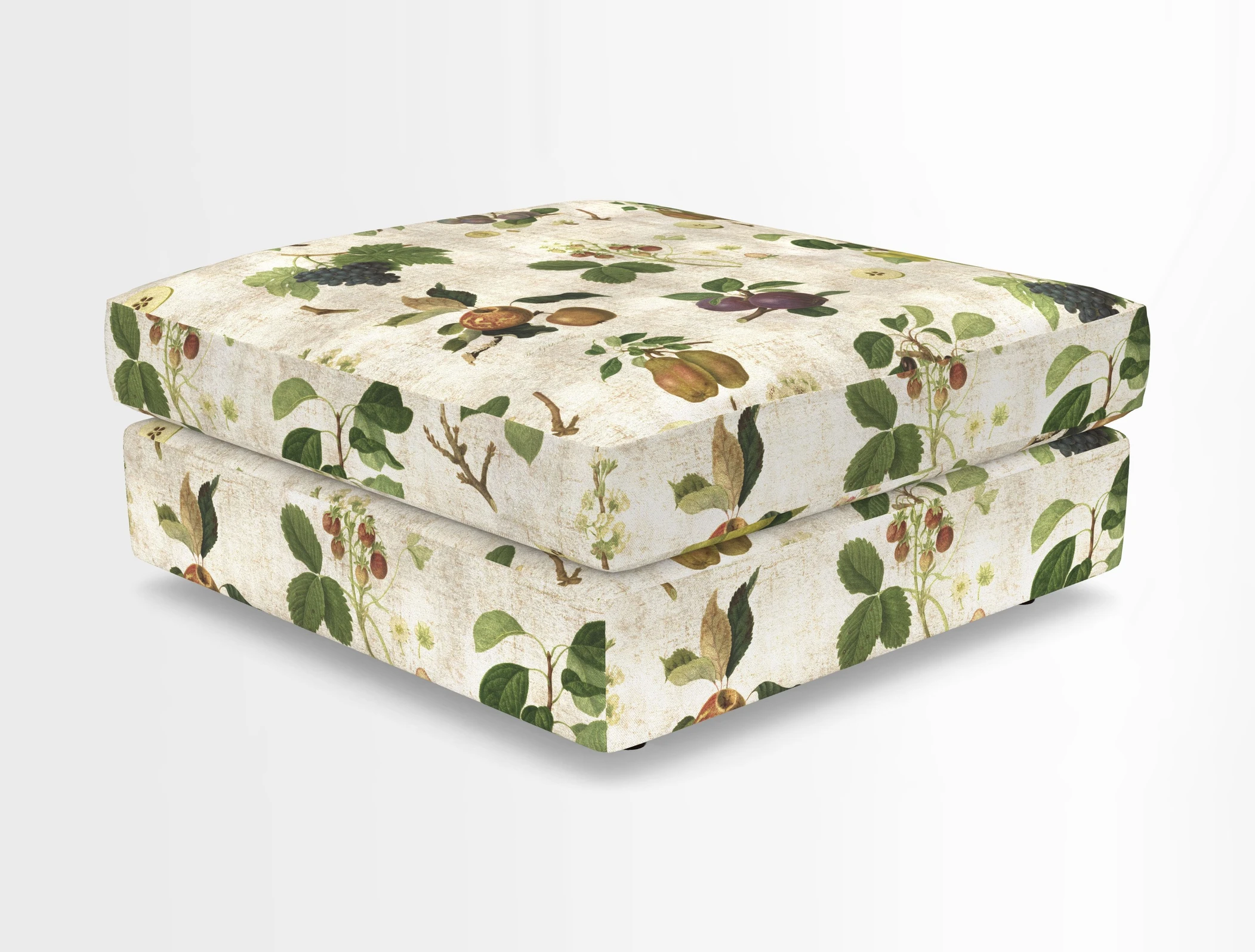 Slingsby fixed cover Footstool in Two Tone Plain Biscuit