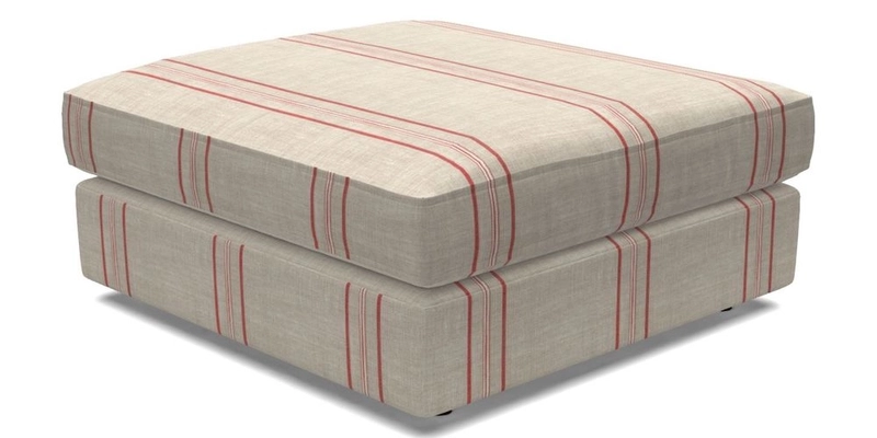 Slingsby fixed cover Footstool in Two Tone Plain Biscuit