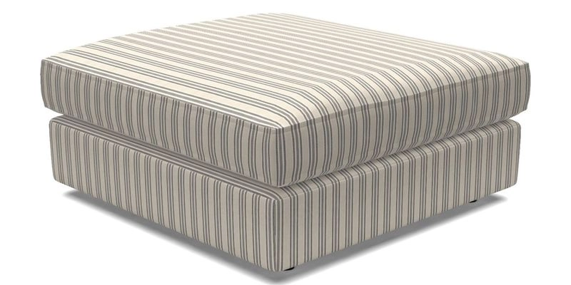 Slingsby fixed cover Footstool in Two Tone Plain Biscuit