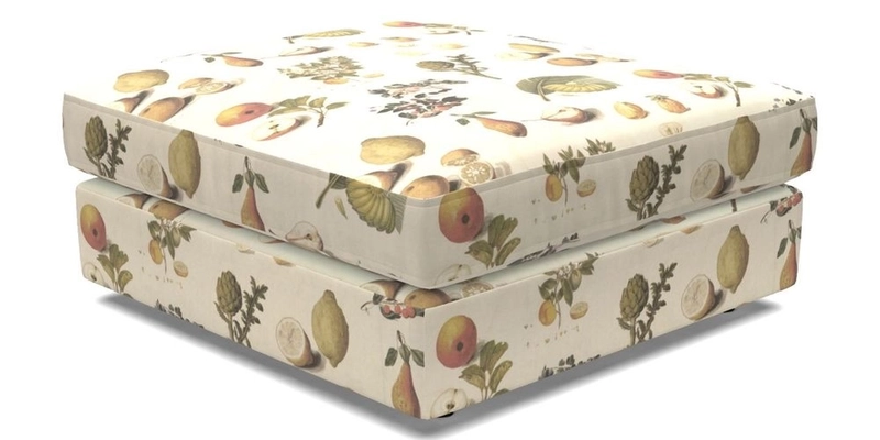 Slingsby fixed cover Footstool in Two Tone Plain Biscuit