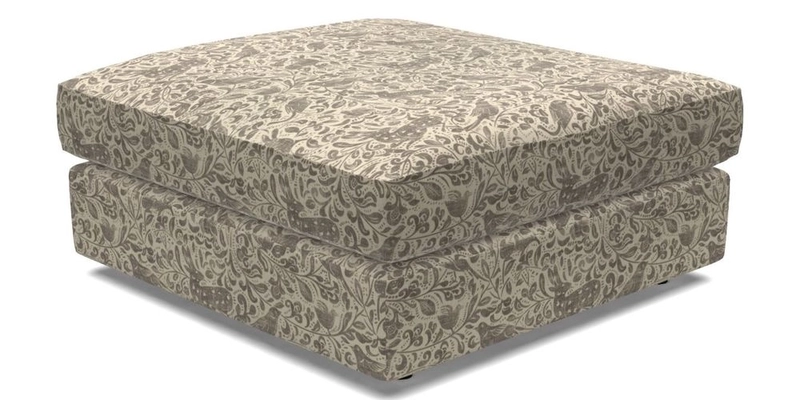 Slingsby fixed cover Footstool in Two Tone Plain Biscuit