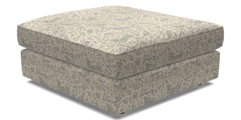 Slingsby fixed cover Footstool in Two Tone Plain Biscuit