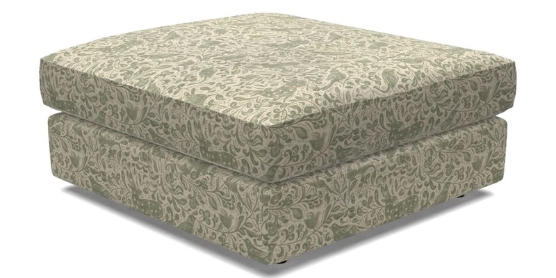 Slingsby fixed cover Footstool in Two Tone Plain Biscuit