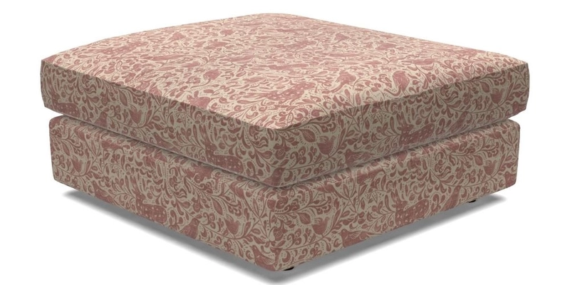Slingsby fixed cover Footstool in Two Tone Plain Biscuit