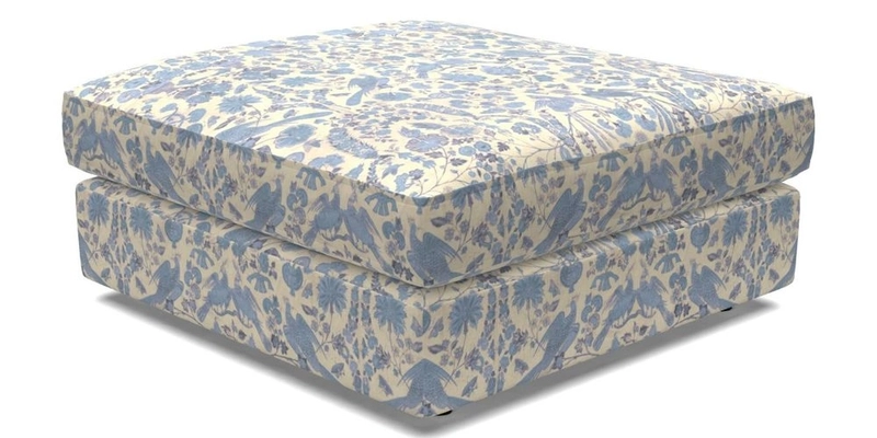 Slingsby fixed cover Footstool in Two Tone Plain Biscuit