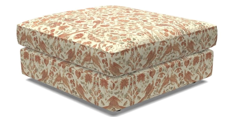 Slingsby fixed cover Footstool in Two Tone Plain Biscuit