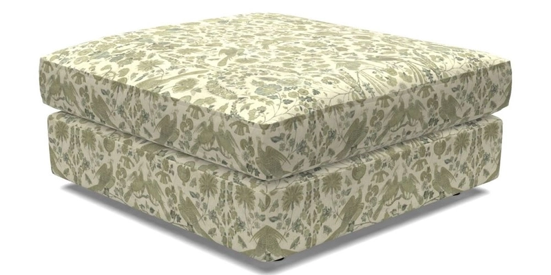 Slingsby fixed cover Footstool in Two Tone Plain Biscuit