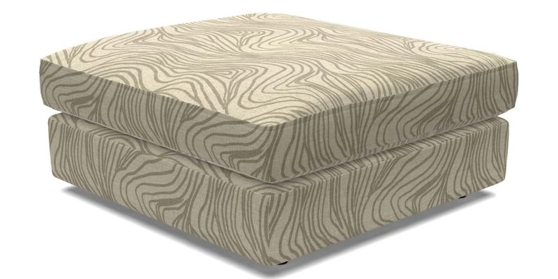 Slingsby fixed cover Footstool in Two Tone Plain Biscuit