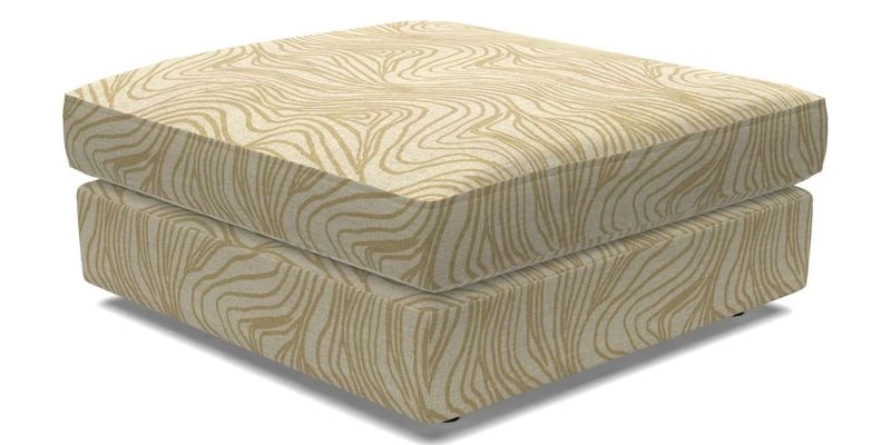 Slingsby fixed cover Footstool in Two Tone Plain Biscuit
