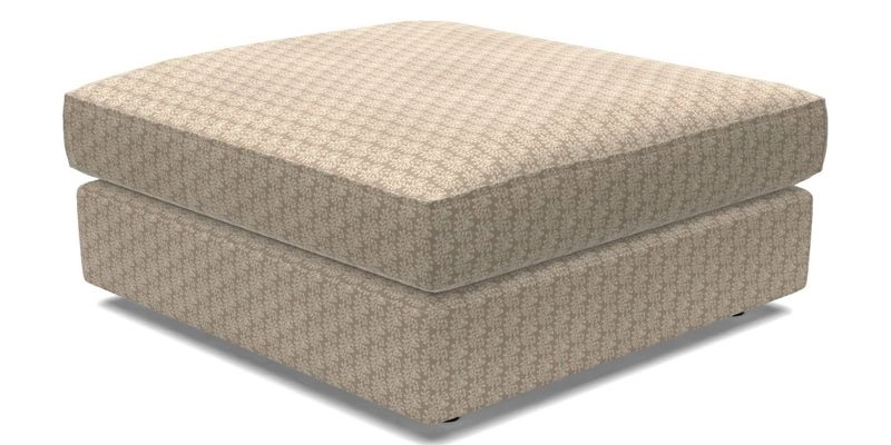 Slingsby fixed cover Footstool in Two Tone Plain Biscuit