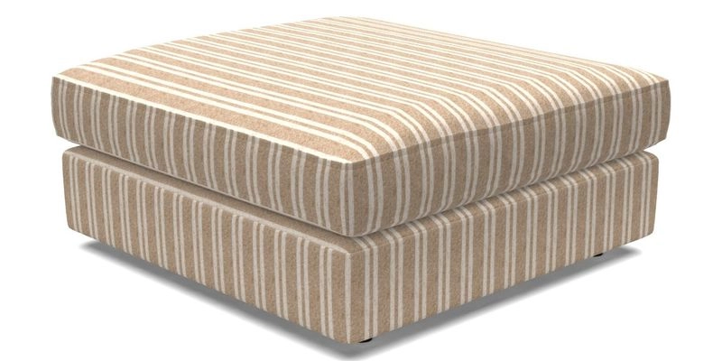 Slingsby fixed cover Footstool in Two Tone Plain Biscuit