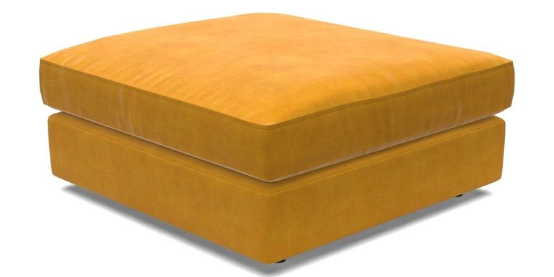 Slingsby fixed cover Footstool in Two Tone Plain Biscuit
