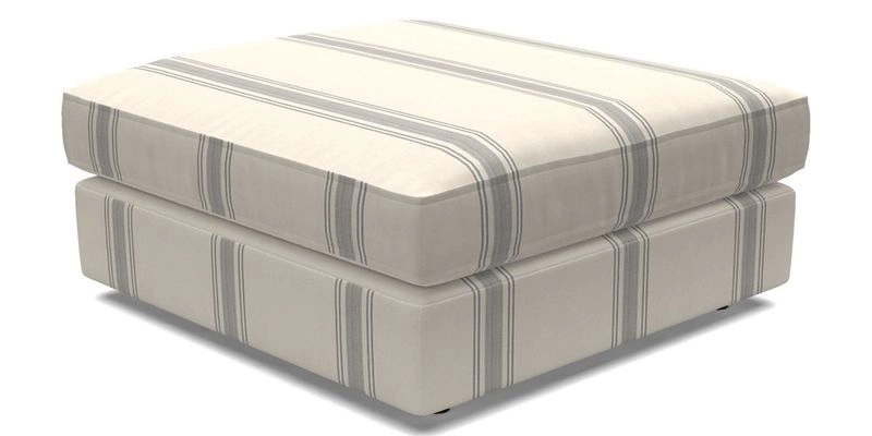 Slingsby fixed cover Footstool in Two Tone Plain Biscuit