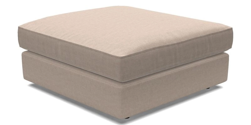 Slingsby fixed cover Footstool in Two Tone Plain Biscuit