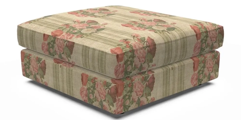 Slingsby fixed cover Footstool in Two Tone Plain Biscuit