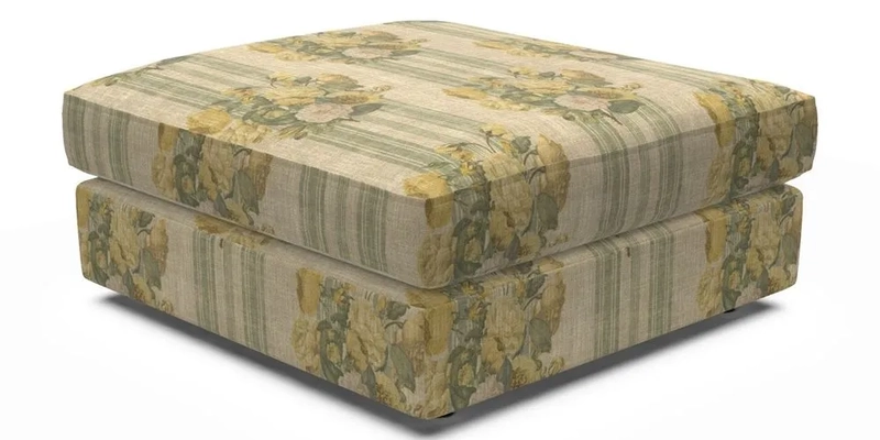 Slingsby fixed cover Footstool in Two Tone Plain Biscuit