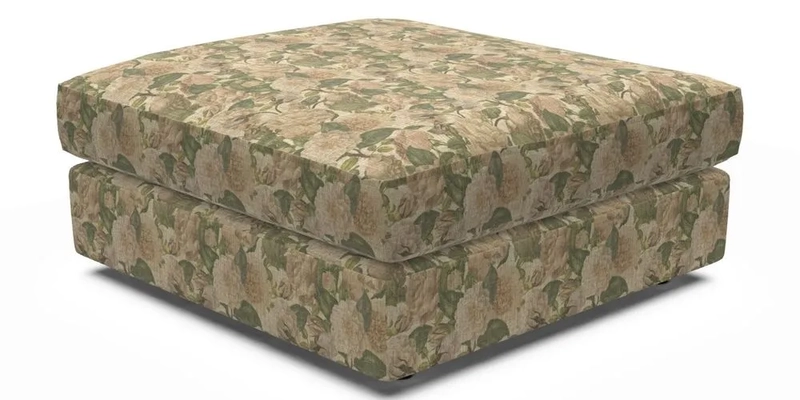 Slingsby fixed cover Footstool in Two Tone Plain Biscuit