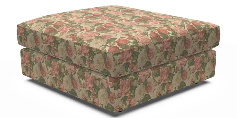 Slingsby fixed cover Footstool in Two Tone Plain Biscuit